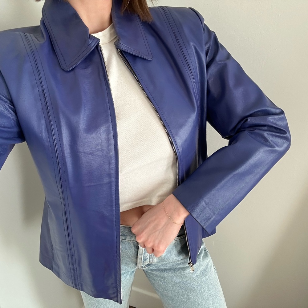 Vintage Worthington purple leather jacket, size small